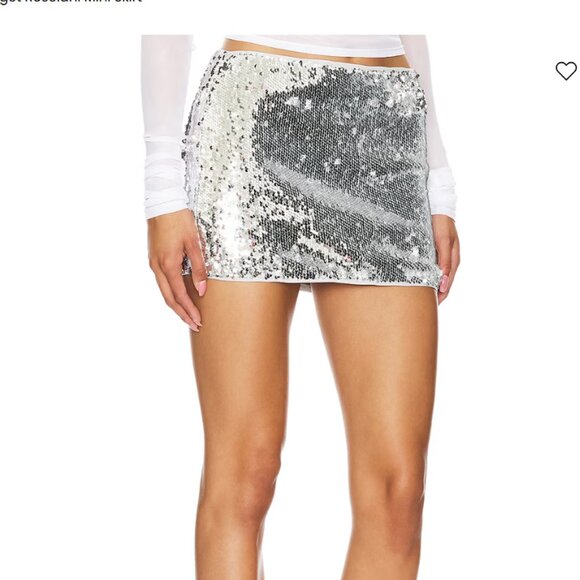 NWT Superdown X Bridget Roselani Mini Skirt in Silver Size M - Picture 3 of 7